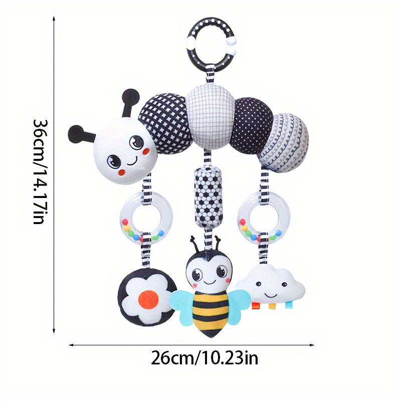 Baby Toy Black and White Wind Chime Hanging Ornament 0+ Newborn Baby Christmas Gift and Birth Present Perfect Holiday Gift Choice Suitable for Kids' Car Toy and Stroller Toy Bedtime Hanging