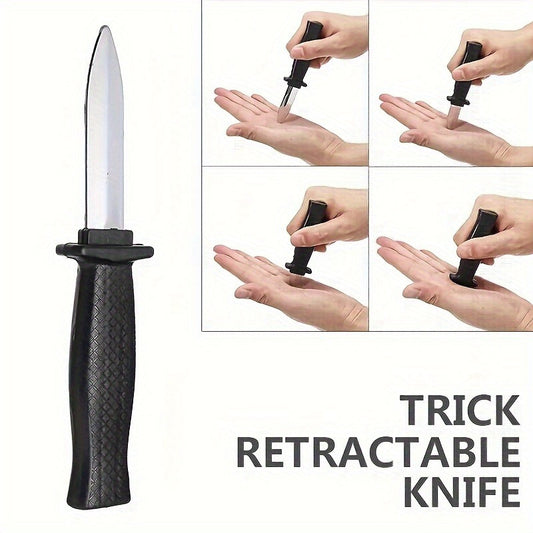 [Black PVC Retractable Knife] Retractable Black PVC Knife Prop | Magic Trick Dagger for Pranks, Jokes, Halloween, and Christmas Gifts, Suitable for Ages 18+