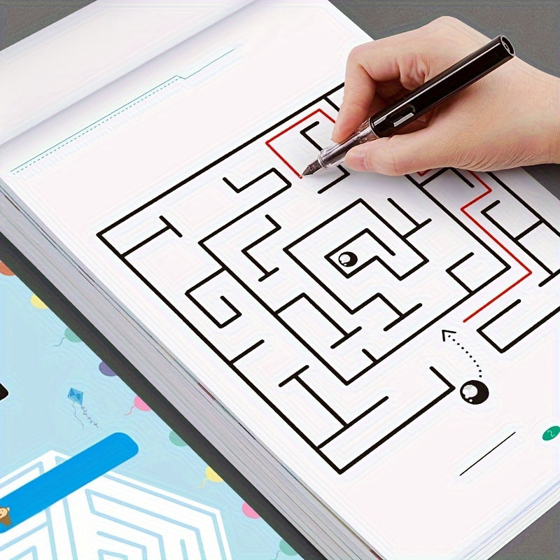192 Patterns Concentration Maze Training Book for Students, Thinking Development Attention Game Puzzle Development Toy, Maze Game Book, Ideal for Holidays, Halloween, Christmas Gifts