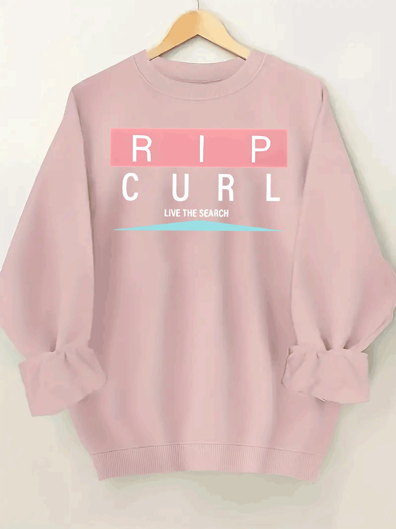 1pc Graphic Print Oversized Sweatshirt - Women'S Casual Long Sleeve Fleece-Lined Crew Neck Pullover, Soft & Cozy, Maroon with Pink & White Design, Perfect for Fall/Winter, Oversized Sweatshirt