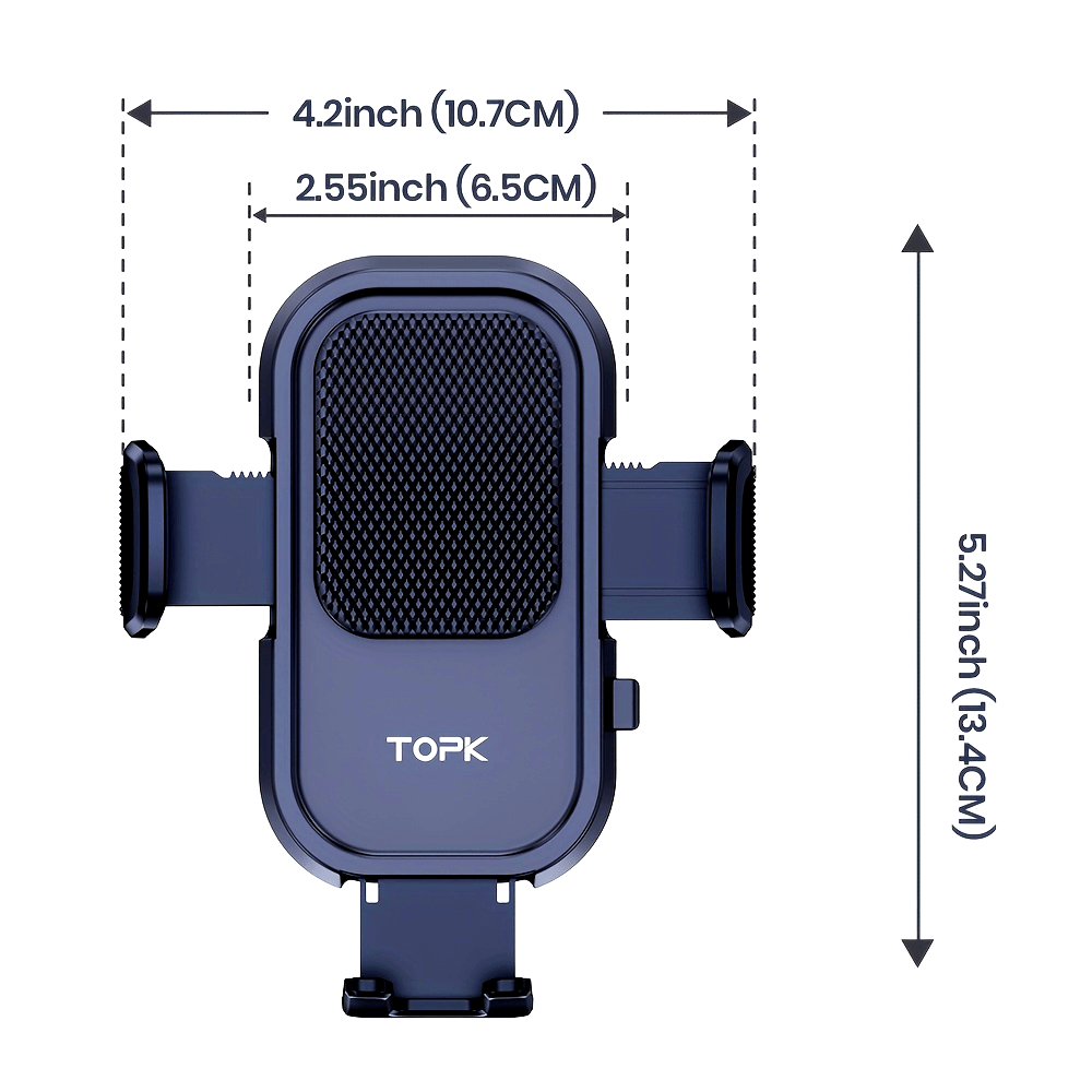 TOPK Car Phone Holder Mount, Car Mount with Hook Clip for Car Air Vent 360° Rotation Phone Mount Compatible with iPhone Samsung Android Cell Phone