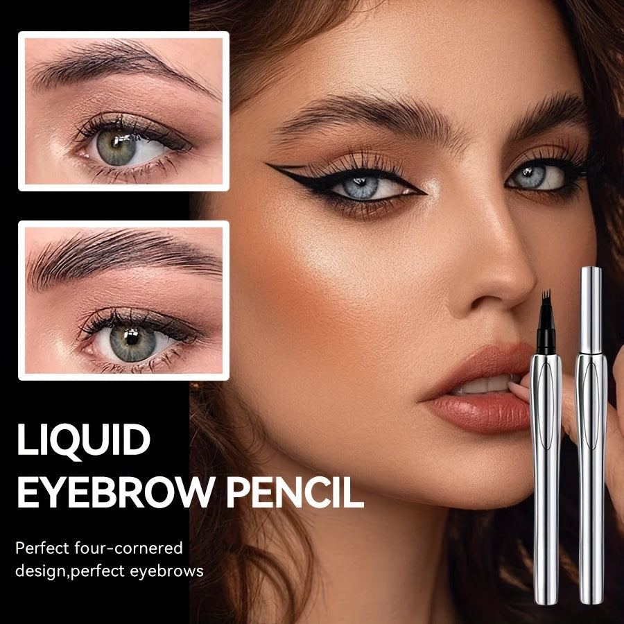 Waterproof & Sweat-Proof 4-Tip Eyebrow Pencil - Long-Lasting, Non-Fading for Natural, Defined Brows in 3 Shades, Perfect Gift for Valentine's Day & Birthdays, Eyebrow Pencil Waterproof