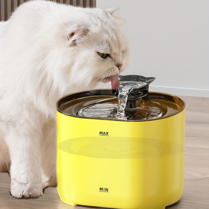 [Ultra Quiet Cat Fountain] Ultra Quiet 2.2L/74oz Cat Water Fountain - Cat Fountains with Cat-Shaped Spout - Indoor USB Powered Pet Drinking Dispenser