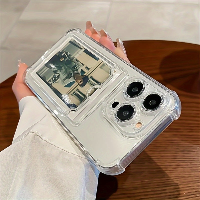 [Shockproof] Transparent TPU Phone Case | Durable | TPU | Clear Shockproof Back Cover, Card Slot | Compatible with Iphone 15/14/13/12/11 Series - Iphone 11/11 Pro/11 Pro Max/12/12 Pro/12 Pro Max/13/13 Pro/13 Pro Max/14/14 Plus/14 Pro/14 Pro Max/15/15 Plus