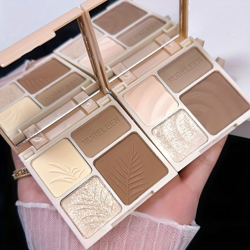 Waterproof Long-Lasting Matte Highlighter & Bronzer Palette - All Skin Tones Face Contour Powder - Alcohol-Free
