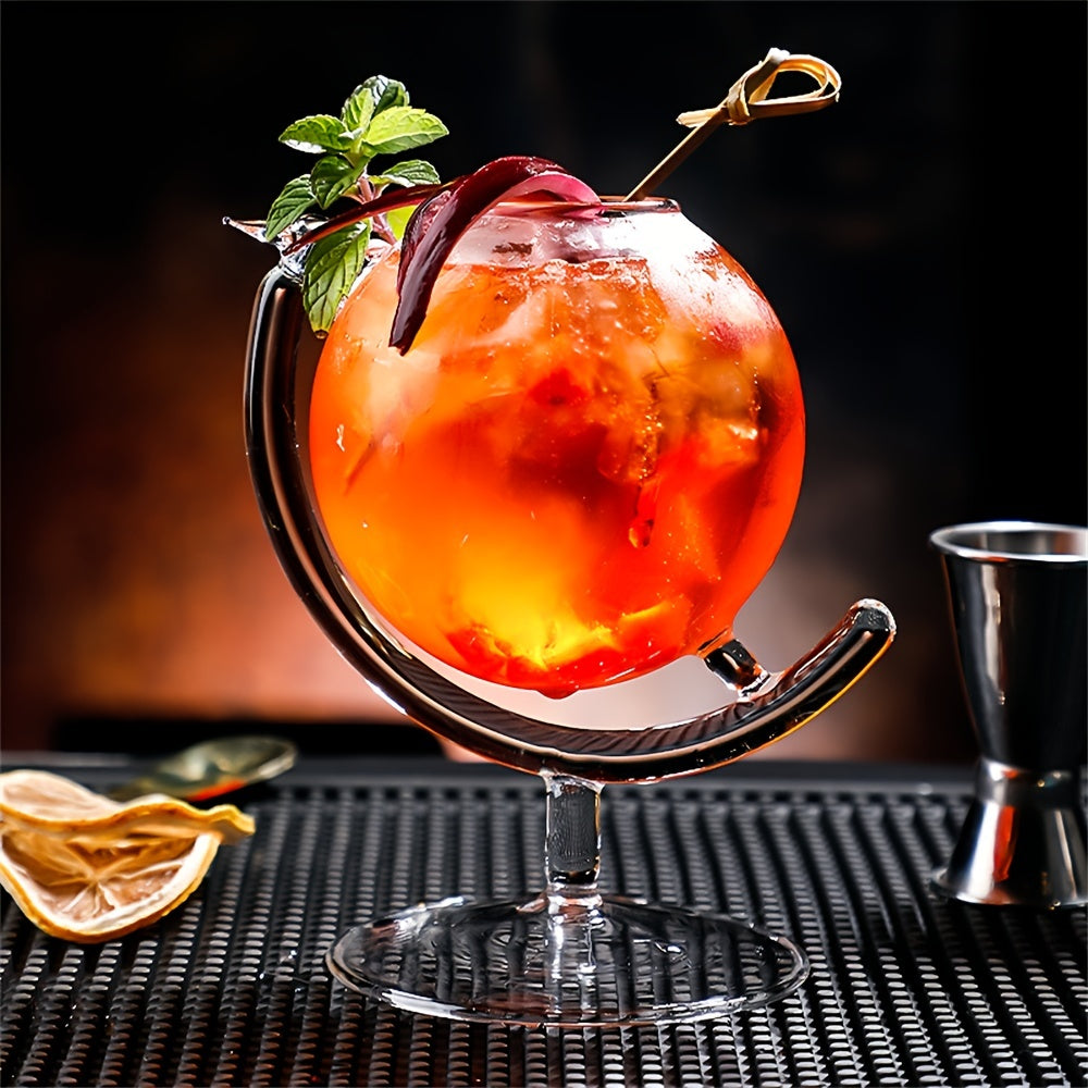 1pc, 11.1oz Creative Globe Cup Personality Western Restaurant Glass Cup Bar Liquor Cup Cold Drink Cup