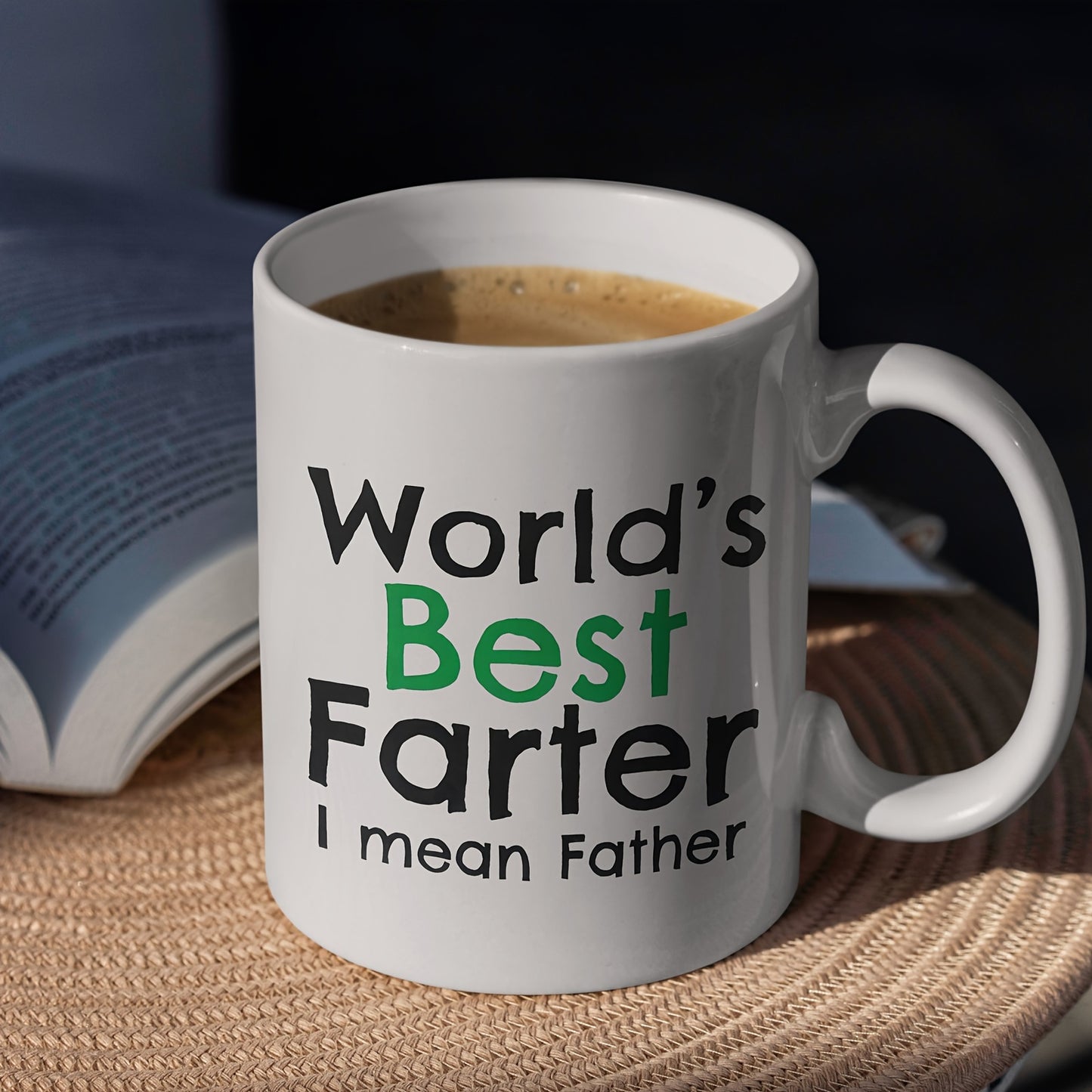 [Best Father] Letter Printing Ceramic Coffee Cup | 1pc | Ceramic | Unique | Coffee | Father's Day Birthday, Holiday, Party, Christmas | Best Gift for Dad