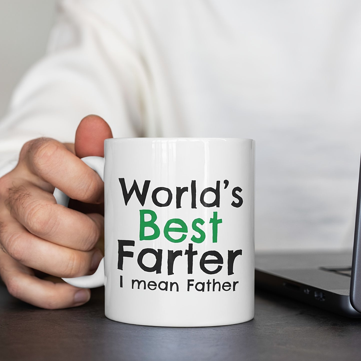 [Best Father] Letter Printing Ceramic Coffee Cup | 1pc | Ceramic | Unique | Coffee | Father's Day Birthday, Holiday, Party, Christmas | Best Gift for Dad