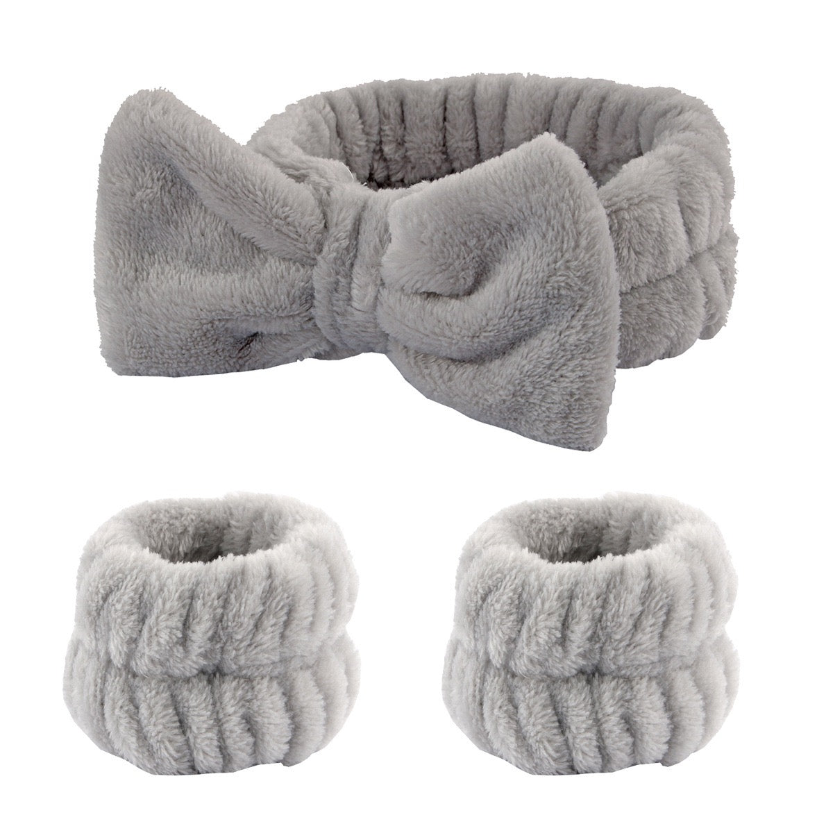 1pc/3pcs Adorable Bow Hair Band and Wristband Set, Soft Spa Headband for Washing Face, Makeup, Skincare, and Hair Styling