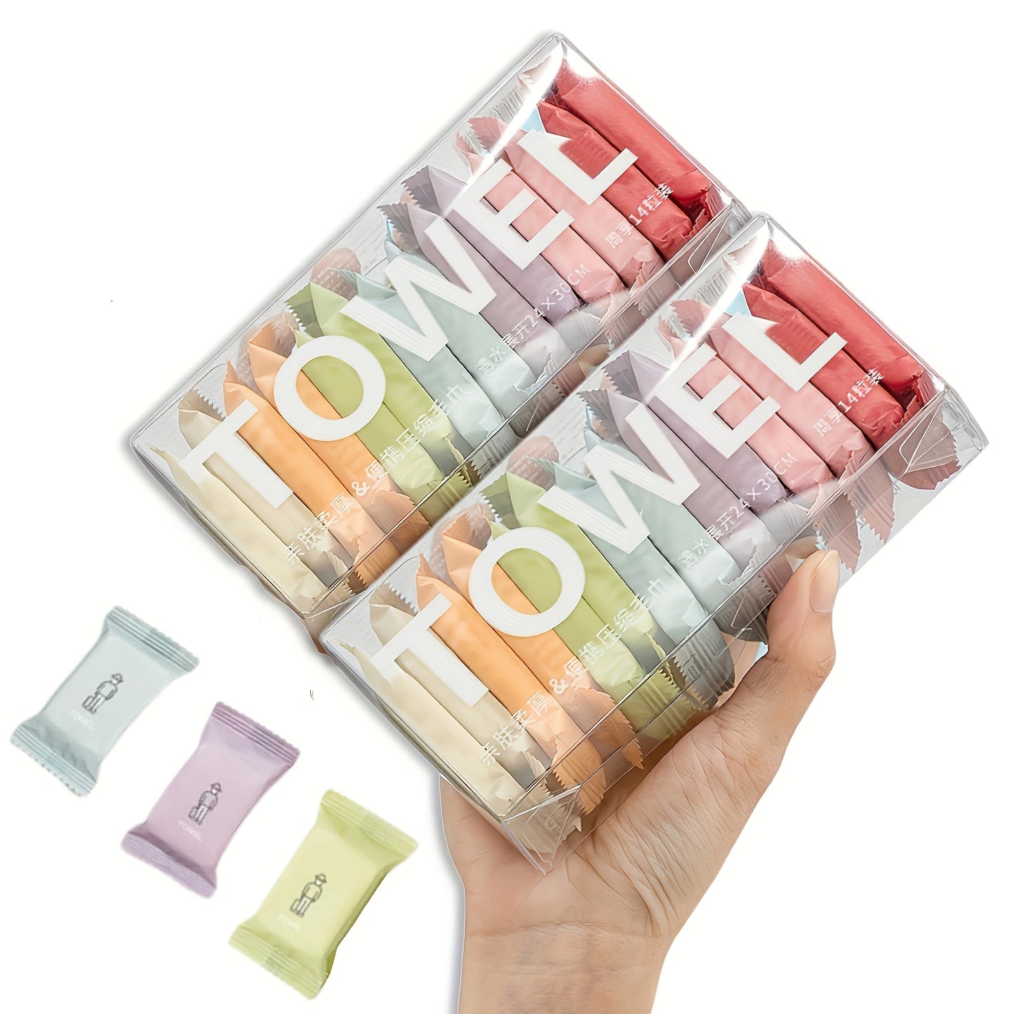 [Quick-Dry | Portable] 28pcs Portable Compressed Towels | Thick, Quick-Dry, Dual-Use | Ideal for Travel, Home, and Outdoor Use - Convenient Carry Design, White