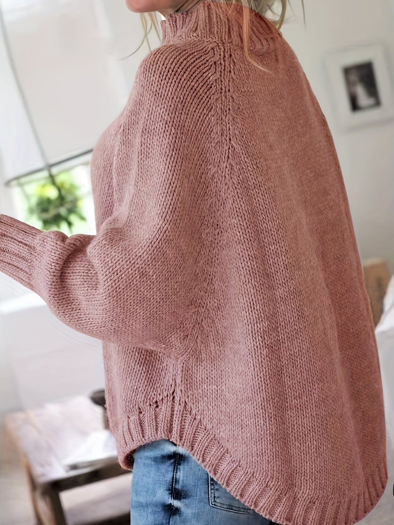 Women'S Vintage-Inspired Black Cable Sweater with High Neck, Loose Fit, Fall & Winter Style - Casual, Everyday Pullover for Autumn and Winter, Autumn Winter Apparel | Vintage Sweater | Cable Pattern, Sweater Dress