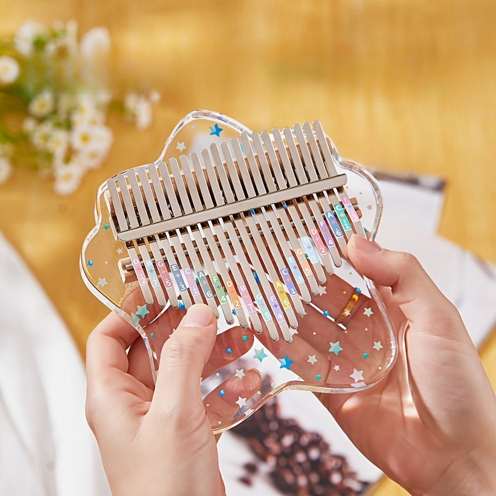 1pc 21 Notes Crystal Transparent Kalimba Exquisite Thumb Piano Acrylic Piano Finger Instrument Birthday Holiday Gift First Choice