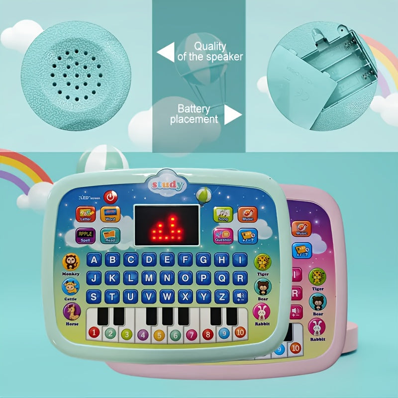 Tablet for Kids with LED Screen, Learning Mat for Teaching Alphabet, Numbers, Words, Music, Math, Interactive Electronic Toy forEarly Development, Suitable for and Girls, Halloween and Christmas Gifts