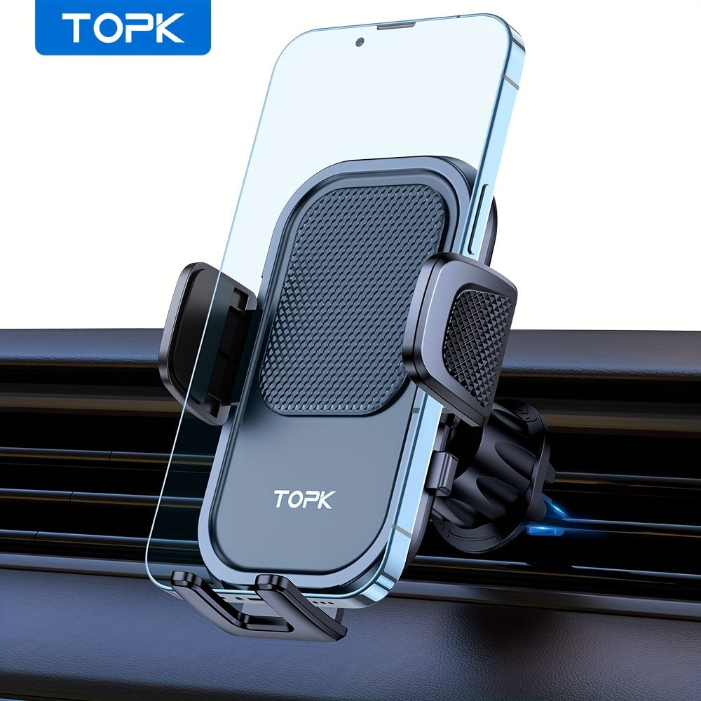 TOPK Car Phone Holder Mount, Car Mount with Hook Clip for Car Air Vent 360° Rotation Phone Mount Compatible with iPhone Samsung Android Cell Phone