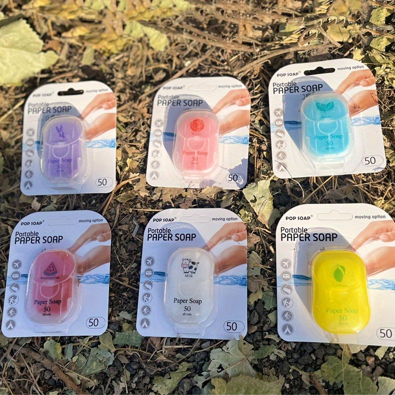 50pcs Quick-Dissolving Portable Paper Soap - Hygienic Solution for Outdoor Adventures, Camping, & Hiking - Sanitary Personal Cleaning - Travel-Friendly, Disposable