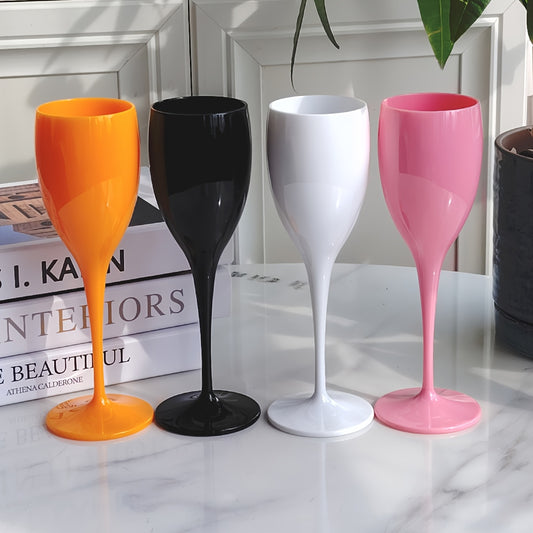 6/12 plastic champagne glasses wine glasses, plastic champagne glasses are versatile and suitable for wine, beer, cocktails, champagne, parties, restaurants, cafes, bars, festivals (6 ounces)