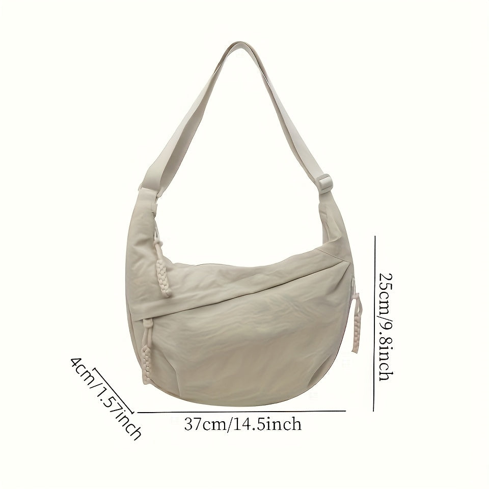 [Chic Crossbody Bag] Durable & Lightweight Crossbody Bag | Chic Nylon Solid Colors, Multiple Pockets, Adjustable Strap, Suitable for Outdoor Activities, Commute, And School