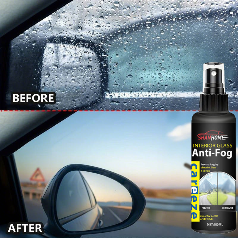 SHANXIHOME Anti-Fog Spray - Long-Lasting Glass Defogger for Car, Helmets, Mirrors & More - Clear Vision & Powerful Fog Resistance - Ideal for Windshields, Interior Windows, Home Glass - Easy to Apply, Interior Visibility|Windshield Defogger|Durable Anti F