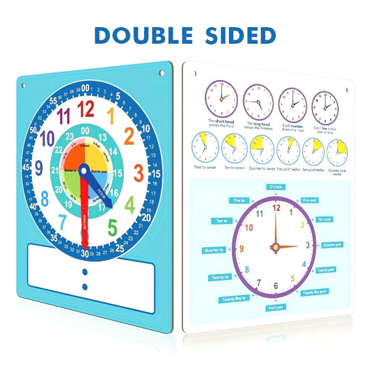 Not Real Clock Dry Erase Teaching Demonstration Clock, Telling Time Teaching Clock for Kids Learning to Tell Time, Easy to Read Learning Clock Educational Toys for Classrooms & Homeschool Supplies