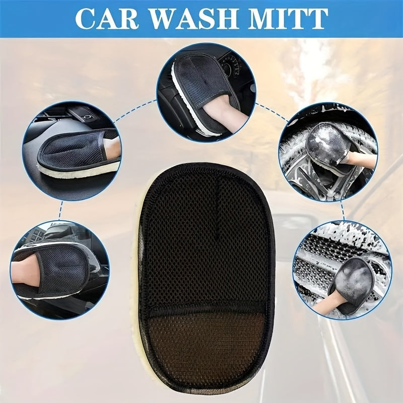 2/3/4pcs Soft Car Cleaning Gloves - Portable Durable Microfiber Detailing Brush, Suitable for Interior and Exterior Car Washing, Multifunctional Dust Removal Tool