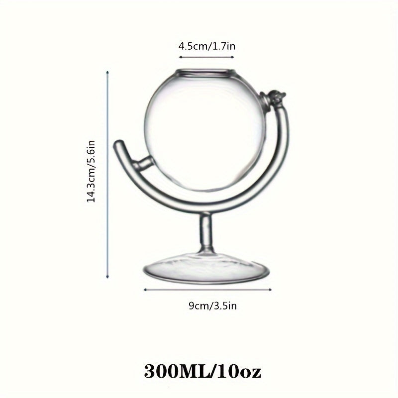 1pc, 11.1oz Creative Globe Cup Personality Western Restaurant Glass Cup Bar Liquor Cup Cold Drink Cup