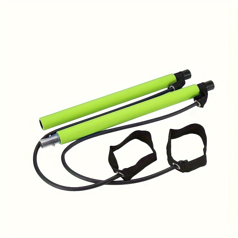 1PC multifunctional Pilates rod combination fitness stick yoga chest expansion tension rope rear training board elastic rope stretch belt