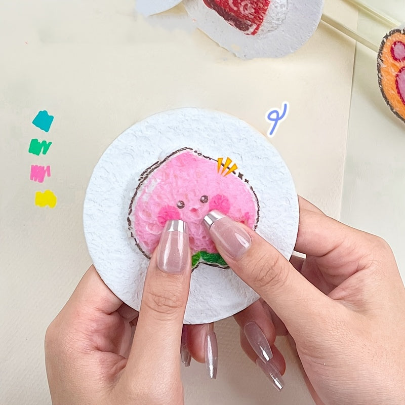 [3D Wood Pulp Paper] 10/15/20/30pcs 3D Round Wood Pulp High-Tech Compressed Paper | Foam Expands in Water Art Craft Paper for Fun Paper Crafts and DIY Activities | Ideal Gift Choice for Christmas Holidays, Office & Family Interaction, Creative Drawing and