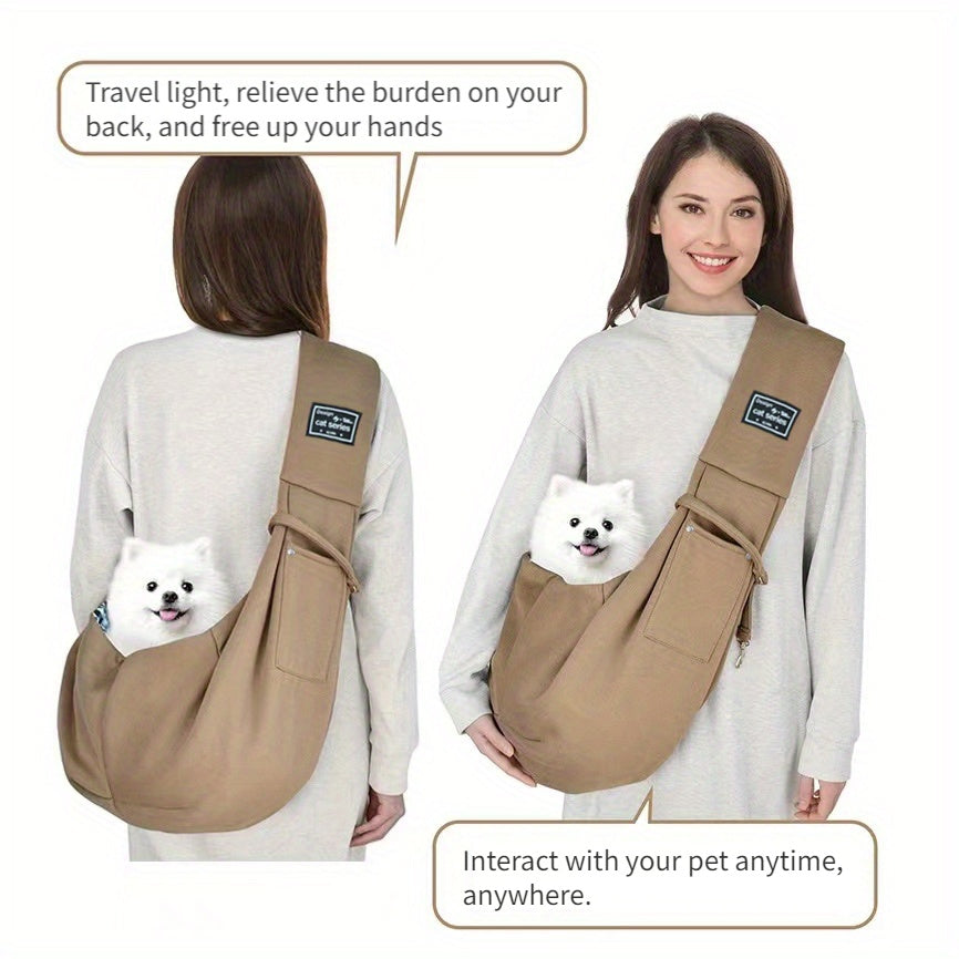 [For Outdoor Pet Travel Companion] Pet Sling Carrier, Soft Pet Carrier, Dog And Cat Travel Bag For Outdoor, Dog Carrier, Cat Carrier, Travel Companion For Puppies, Kittens & Small Animals Christmas Gift