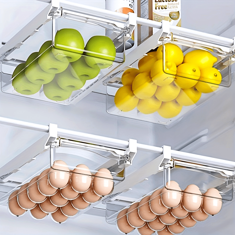 Transparent Kitchen Storage, 1pc/2pcs Refrigerator Hanging Drawer, Vegetable and Fruit Preservation Freezer Box