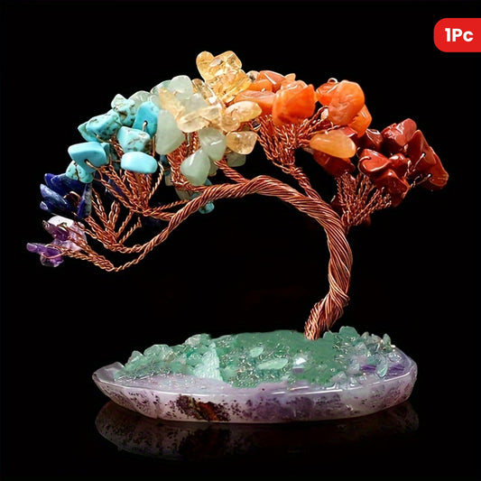 1pc Natural Crystal 7 Chakra Money Tree Crystal Tree