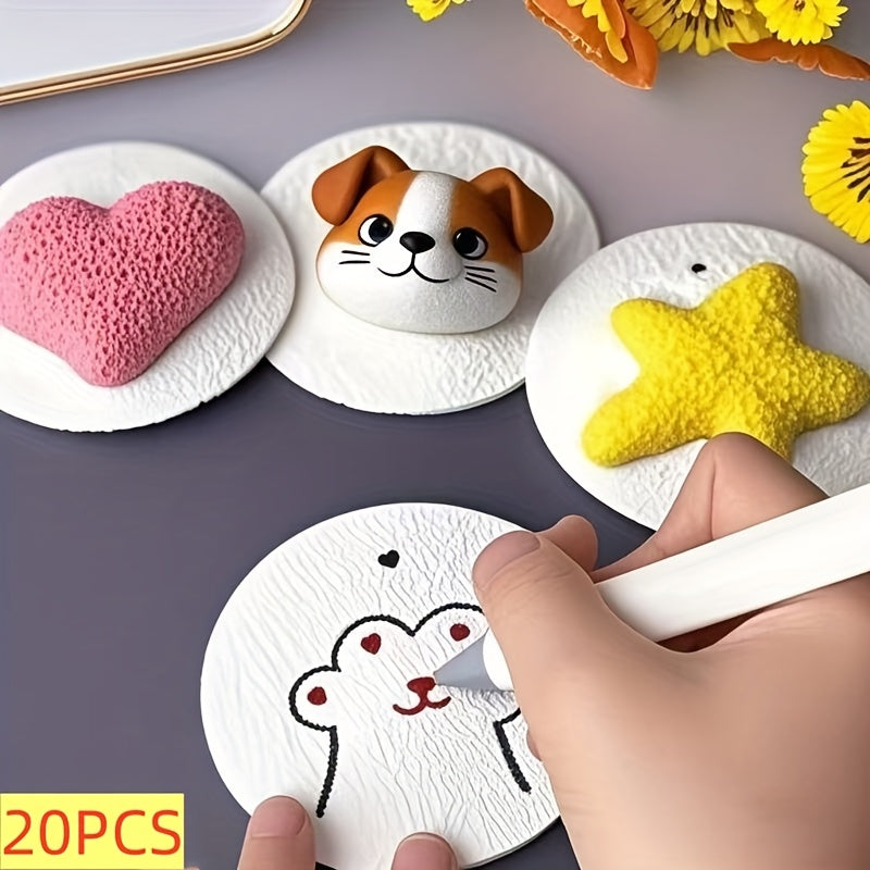 [3D Wood Pulp Paper] 10/15/20/30pcs 3D Round Wood Pulp High-Tech Compressed Paper | Foam Expands in Water Art Craft Paper for Fun Paper Crafts and DIY Activities | Ideal Gift Choice for Christmas Holidays, Office & Family Interaction, Creative Drawing and