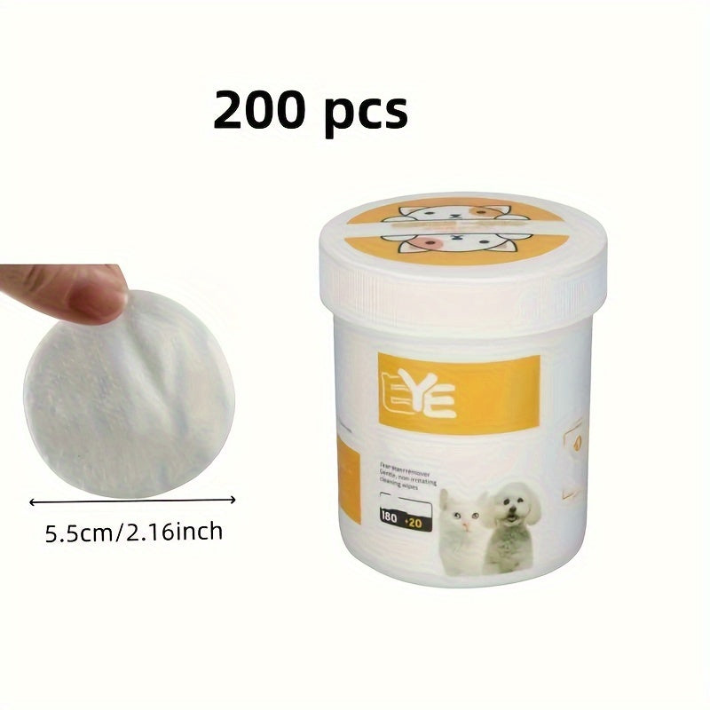 200 Pieces Durable Polyester Pet Eye Wet Wipes: Cat Eye Cleaner Removing Tear Stains, Safe for Cats