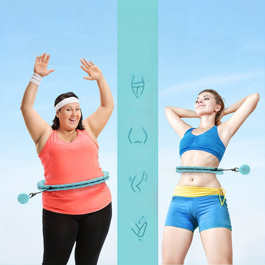JLOIBAO 46in/117cm Weighted Fitness Circle, 24-Section Detachable Exercise Ring, ABS Material, Body Shaping & Waist Slimming, Ideal for Women'S Day, Mother'S Day, Thanksgiving, Christmas, New Year Gifts