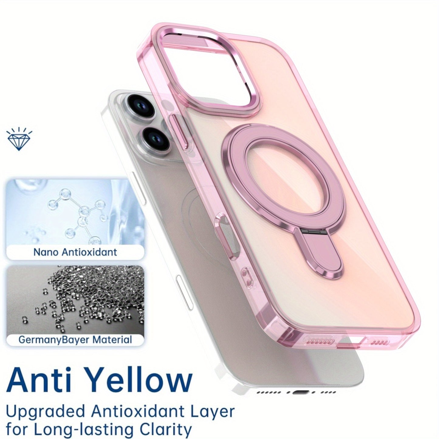 [New Magnetic Holder Phone Case] Suitable for Apple Iphone 15Promax 16Promax 14Promax 13Promax 12Pro 11 Magnetic Holder Phone Case, Metal Frame Protection, Brand New All Inclusive, Niche High-End, Goddess Temperament, Holiday Gift Luxury Electroplated Gli
