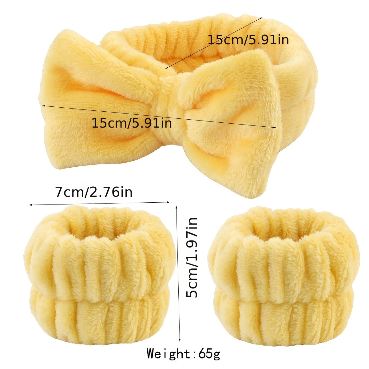 1pc/3pcs Adorable Bow Hair Band and Wristband Set, Soft Spa Headband for Washing Face, Makeup, Skincare, and Hair Styling
