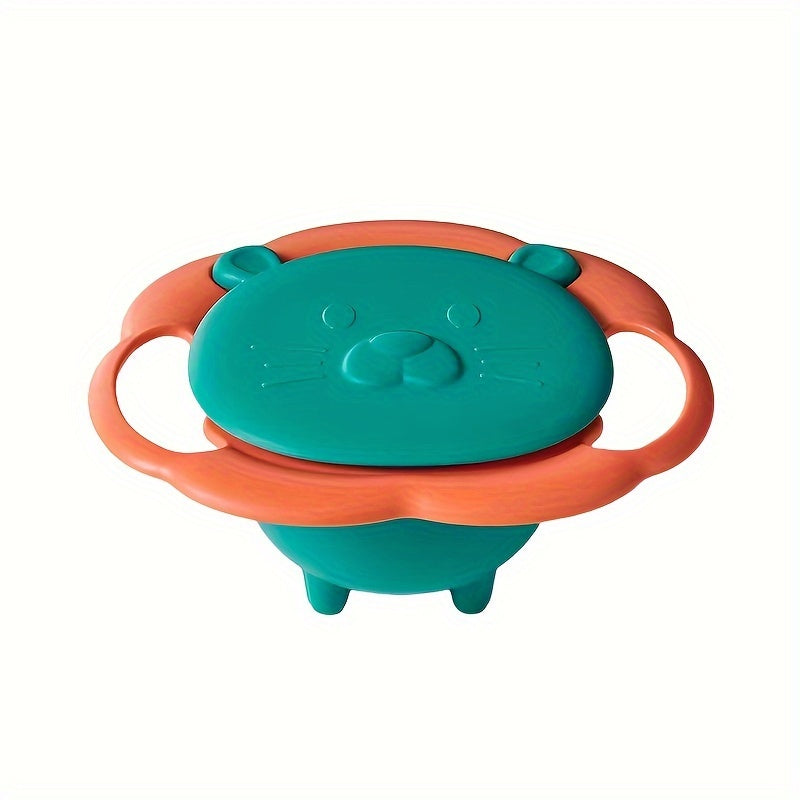 360-Degree Rotating Bowl - Spill-Proof, Anti-Scald Feeding Dish with Lid & Handles - Perfect for Youngsters & Youngsters - Ideal Christmas or Halloween Gift