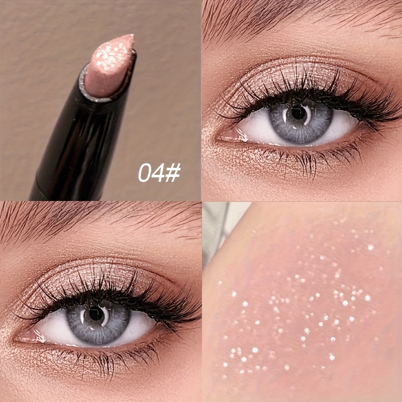 6 colors Sparkling High gloss pen highlighter Stick - Glitter Shimmering Eyeliner Pen for Brightening and Enhancing Eyes For Music Festival