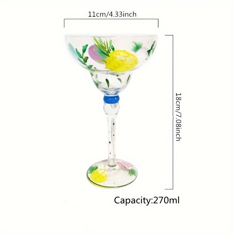 Painted Margarita Glasses, Creative Hand-Painted Cocktail Glasses, Alicia's Home Wedding Celebration Goblet