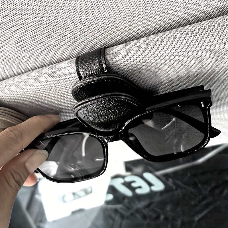 1pc Universal Car Sun Visor Glasses Clip, PVC Material, Auto Eyeglasses Holder, Vehicle Interior Accessories, Eyewear Storage Bracket