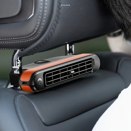 2024 New Model Car Ventilated Seat Fan, USB Powered Headrest Seat Fan, Portable with Three-Speed Adjustment, Turbo Strong Wind, Bladeless Backrest Small Electric Fan.