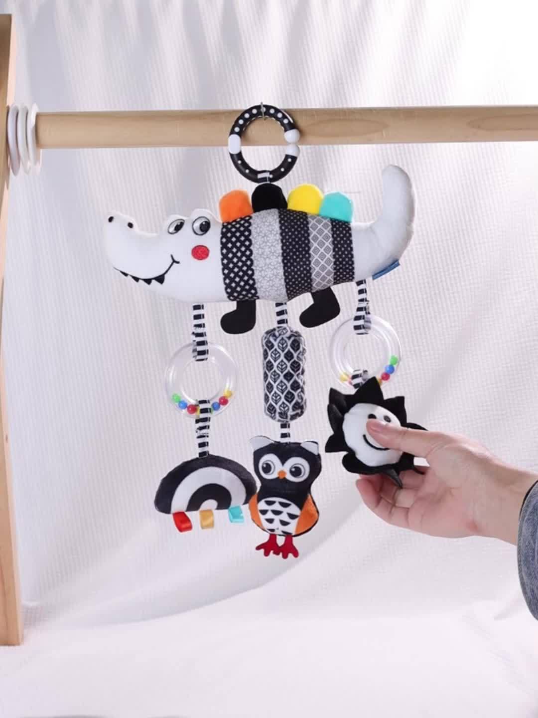 Baby Toy Black and White Wind Chime Hanging Ornament 0+ Newborn Baby Christmas Gift and Birth Present Perfect Holiday Gift Choice Suitable for Kids' Car Toy and Stroller Toy Bedtime Hanging