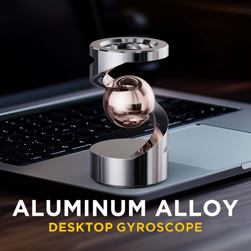 Elegant Gyroscope Desk Toy - Aluminum Alloy, Non- Levitating, Finger Rotation Desktop Ornament for Office Decor