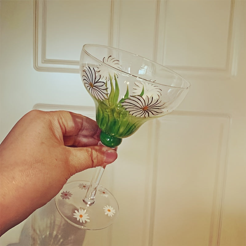 Painted Margarita Glasses, Creative Hand-Painted Cocktail Glasses, Alicia's Home Wedding Celebration Goblet