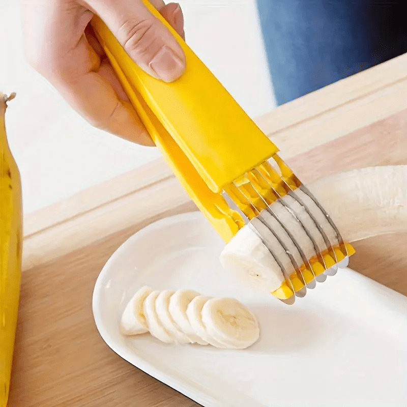 1pc Stainless Steel Banana & Cucumber Slicer - Food-Safe, Easy to Use, Ideal for BBQs & Outdoor Cooking, Kitchen Gadget, Outdoor Kitchenware, Essential Tool for Camping and Dinin