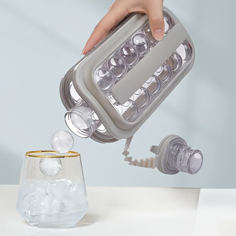 [Portable Ice Maker] 2-in-1 Folding Ice Maker Water Bottle & 17-Grid High-Capacity Ice Tray | Portable, Space-Saving, Durable Plastic Household Ice Maker for Cocktails, Beverages, Beverage Cooling, Compact Storage, Userfriendly Construction