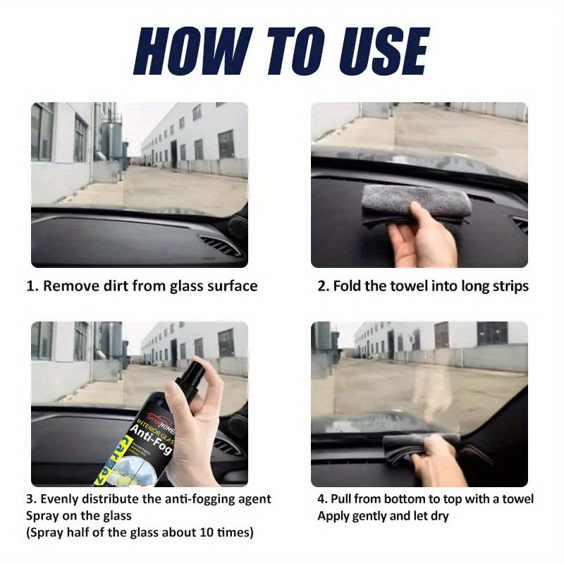 SHANXIHOME Anti-Fog Spray - Long-Lasting Glass Defogger for Car, Helmets, Mirrors & More - Clear Vision & Powerful Fog Resistance - Ideal for Windshields, Interior Windows, Home Glass - Easy to Apply, Interior Visibility|Windshield Defogger|Durable Anti F