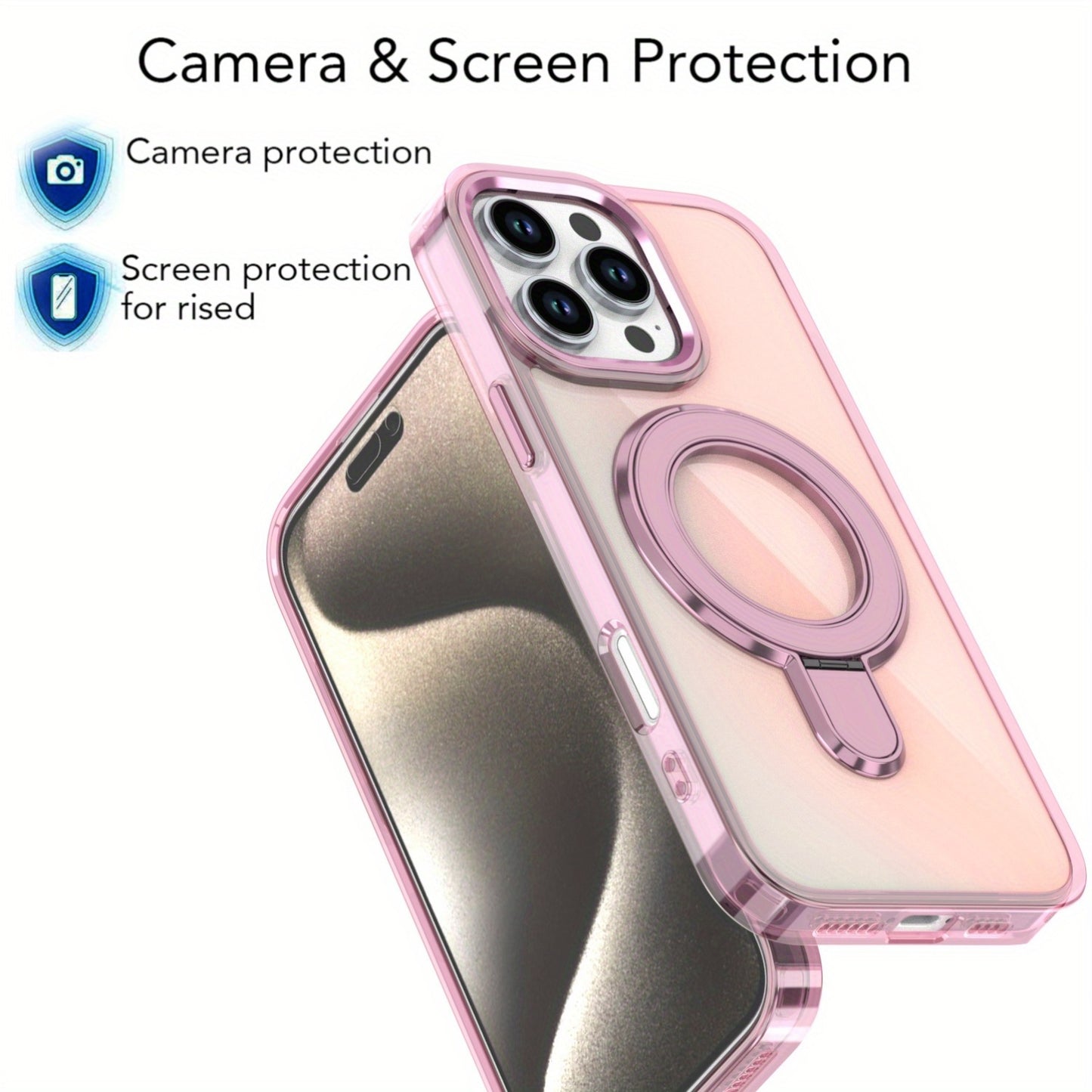 [New Magnetic Holder Phone Case] Suitable for Apple Iphone 15Promax 16Promax 14Promax 13Promax 12Pro 11 Magnetic Holder Phone Case, Metal Frame Protection, Brand New All Inclusive, Niche High-End, Goddess Temperament, Holiday Gift Luxury Electroplated Gli