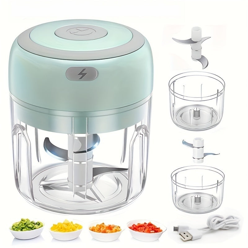 USB Rechargeable 250ml Cordless Electric Blender - 30W High-Powered Multifunctional Food Processor, Quickly Blends/Chops Meat/Garlic/Vegetables/Baby Food, Food-Grade Cup, Child Lock Safety, Ideal for Kitchen & Camping