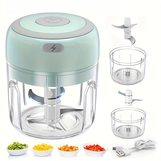 USB Rechargeable 250ml Cordless Electric Blender - 30W High-Powered Multifunctional Food Processor, Quickly Blends/Chops Meat/Garlic/Vegetables/Baby Food, Food-Grade Cup, Child Lock Safety, Ideal for Kitchen & Camping