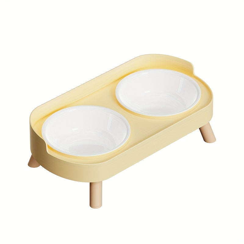 [Elevated Feeder] Elevated Double Bowl Feeder | Featuring Water And Feeding Integration Design, Available in Plastic, Stainless Steel, And Ceramic in Various Colors, Perfect for Cats And Dogs